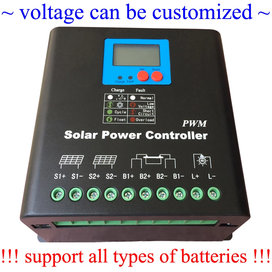 100A 120V 96V 태양 광 충전 컨트롤러, 36V 48V 60V 72V 태양광 배터리 레귤레이터 태양 광 컨트롤러 전압은 사용자 정의 할 수 있습니다