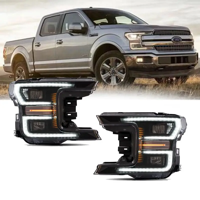 

Для Ford Raptor F150 светодиодные фары + задний фонарь 2009 2010/11/12- 2016 2017 2018 передняя фара Биксеноновая линза двойной луч HID комплект