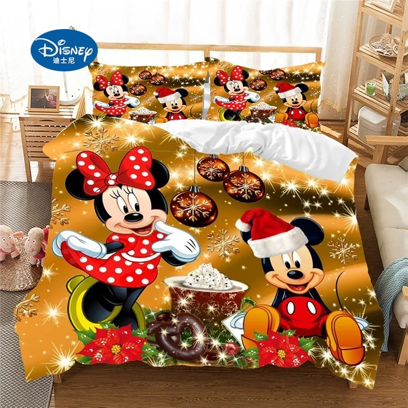 Рождественский Комплект постельного белья disney с Микки и Минни пододеяльник