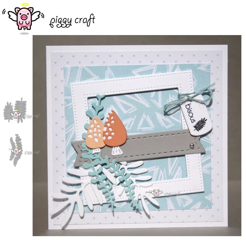 

Piggy Craft metal cutting dies cut die mold Leaves leaf vine Scrapbook paper craft knife mould blade punch stencils dies