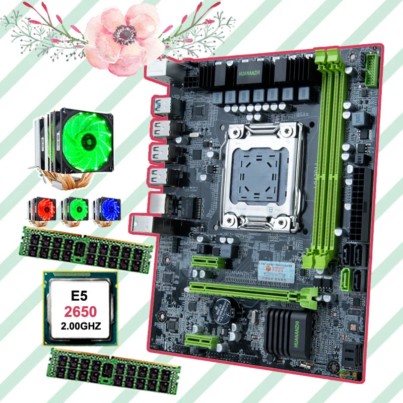 #^Special Price Discount computer hardware HUANANZHI X79 6M LGA2011 motherboard with CPU Intel Xeon E5 2650 C2 with cooler RAM 32G(2*16G) RECC