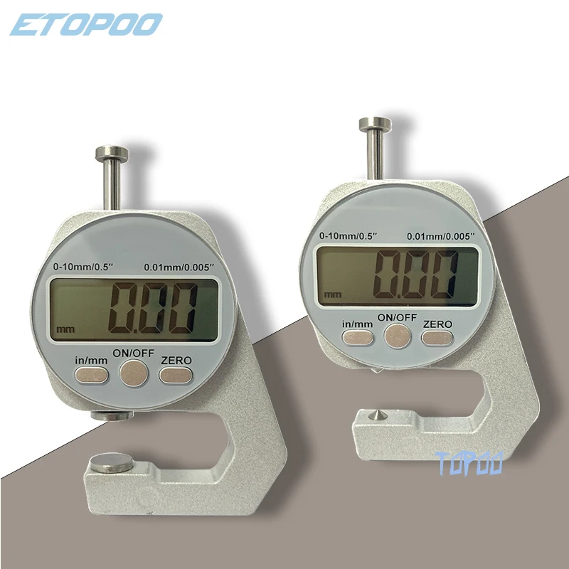Digital Thickness Gauge Digital Display Zinc Alloy Electronic LCD Micrometer Metric Imperial Wall Thickness Measurement Tools 0-10/20mm