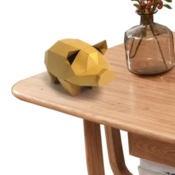

3D Pig Animal Living Room Book Shelf Home Decor Home Art DIY Hand Made Paper Craft Model Party Gift