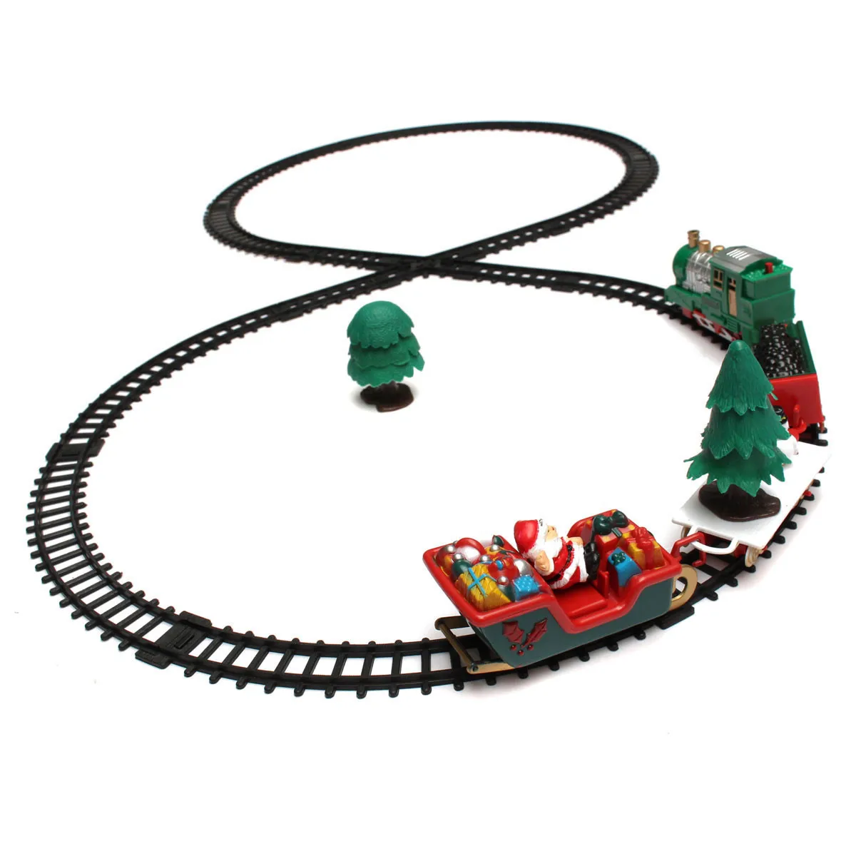 Классический Рождественский поезд, набор, музыкальный Рождественский поезд, вагоны, дерево, фары, треки, подарок на день рождения, Комплект детских игрушек, обучающая игрушка