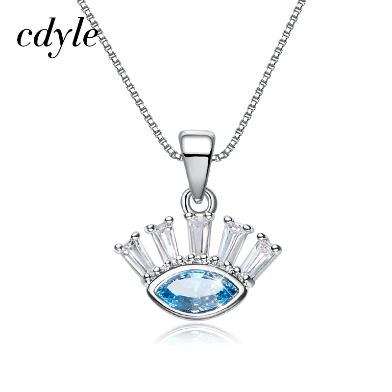 Cdyle Lucky ювелирные изделия Уникальный багет сглаза ожерелье с небесно голубым