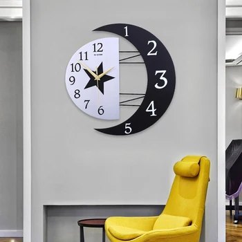 

Art Creative Wall Clock Nordic Large Silent Digital Living Room Quartz Clock Wall Relogio Parede Modern Design Home Decor MM60WC