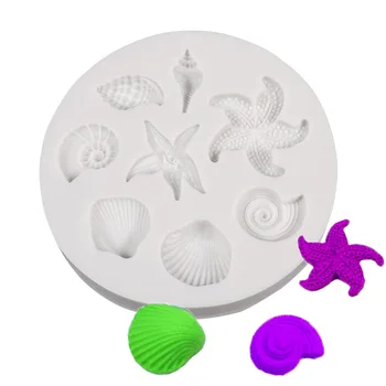 

Cake Decoration Tools DIY Sea Creatures Conch Starfish Shell Fondant Cake Candy Silicone Molds Creative DIY Chocolate Mold