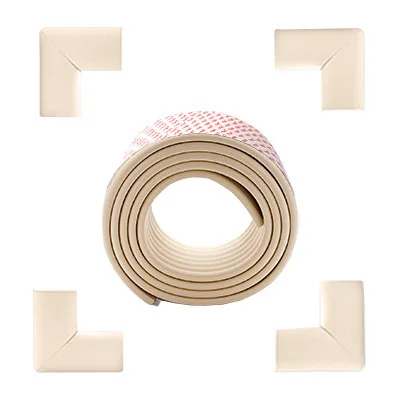 Beige Утолщенный 2 м детский Защитный протектор настольная защита кромок письменного стола Детский Угловой протектор детская антиколлизия Защита краев и углов - Цвет: Beige