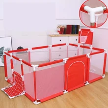 corralito de bebé Valla para parque infantil de 122X182 CM patio de juegos interior rojo valla para juegos de seguridad área de juegos para niños al aire libre piscina de bolas secas durante 0 ~ 5 años