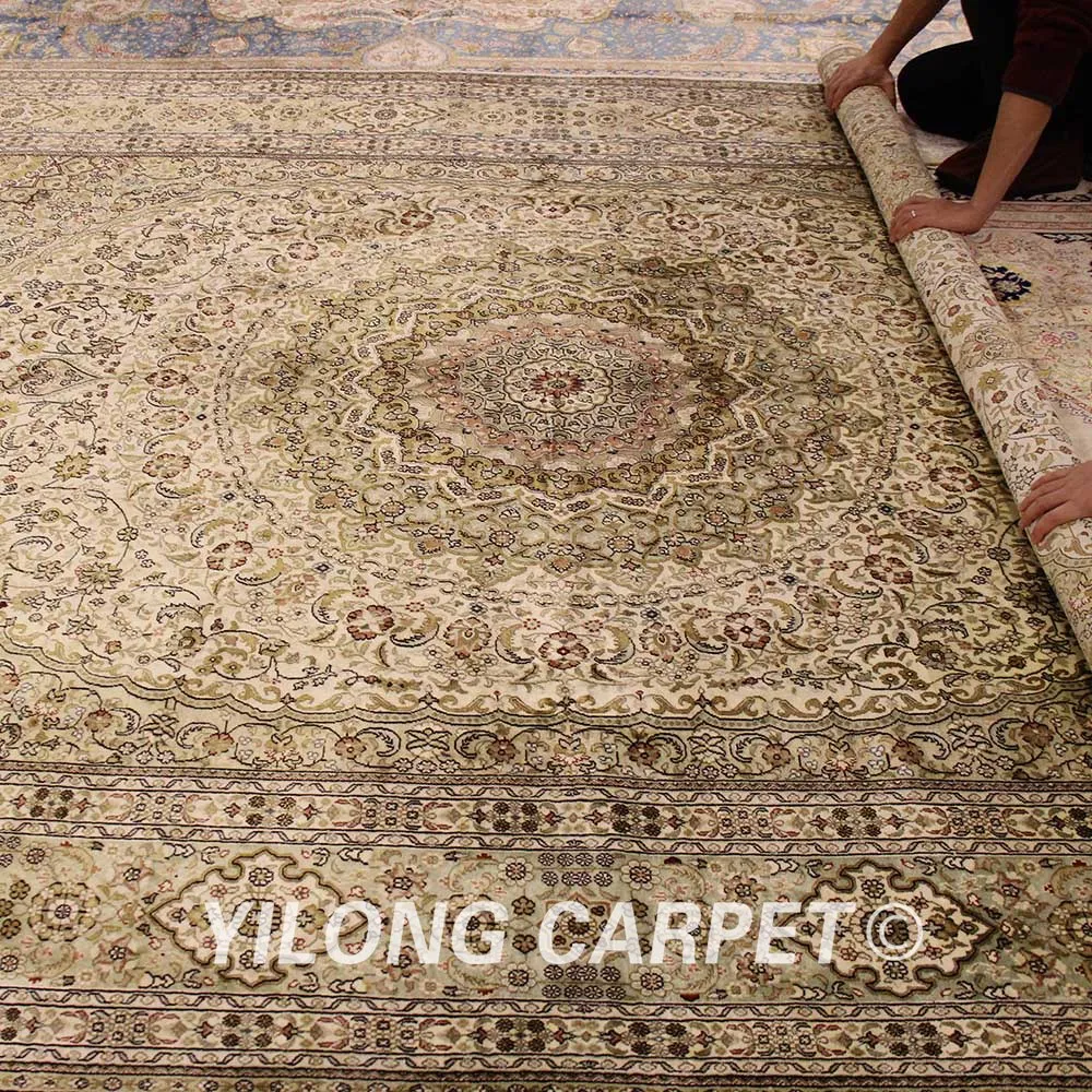 YILONG 8'x10' античный персидский шелковый ковер красочный медальон персидский ковер ручной работы(YJH250A
