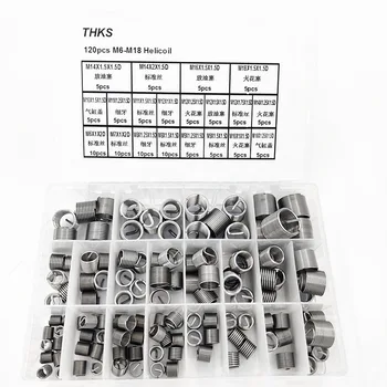 

120pcs/set M6-M18 Helicoil Thread Repair Insert Kit Set Stainless Steel For Hardware Repair Tools