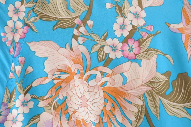 Boho королев для каштановых цветочный принт вискоза пальто больших Размеры