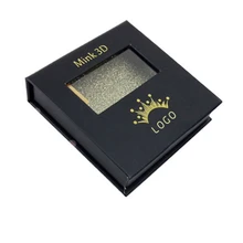 УФ-защита глянцевая ламинация розовый блеск на заказ коробка для ресниц упаковка с черной фольгой Личная этикетка логотип- PX2047