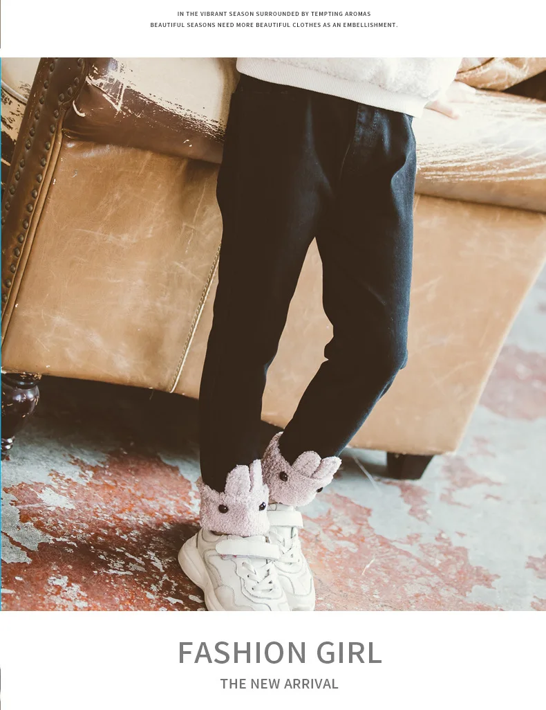 Зимняя одежда для девочек Одежда для девочек теплый плотный свитер с воротником под горло+ бархатные брюки с кроликом, комплект детской одежды комплекты из 2 предметов для детей от 6 до 12 лет