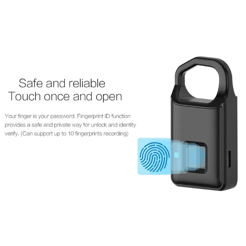 P4 USB Charge Fingerprint Lock Anti-theft Keyless Lock Home Luggage Door Padlock for our safety