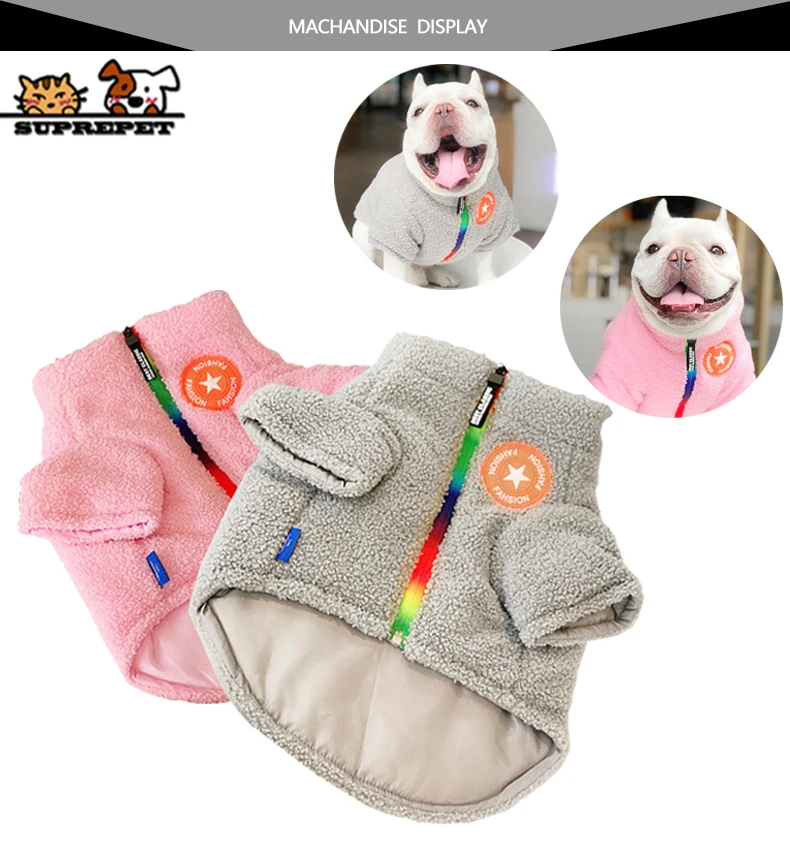 SUPREPET французская одежда для бульдога домашнее животное зимнее пальто для собак флисовый свитер куртка для собак Одежда для собак зимняя одежда для французского бульдога
