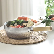 Диаметр 16,18, 20 см японский Снежная сковорода емкость для молока деревянная ручка алюминиевая плита вареная каша использование для газовых печей