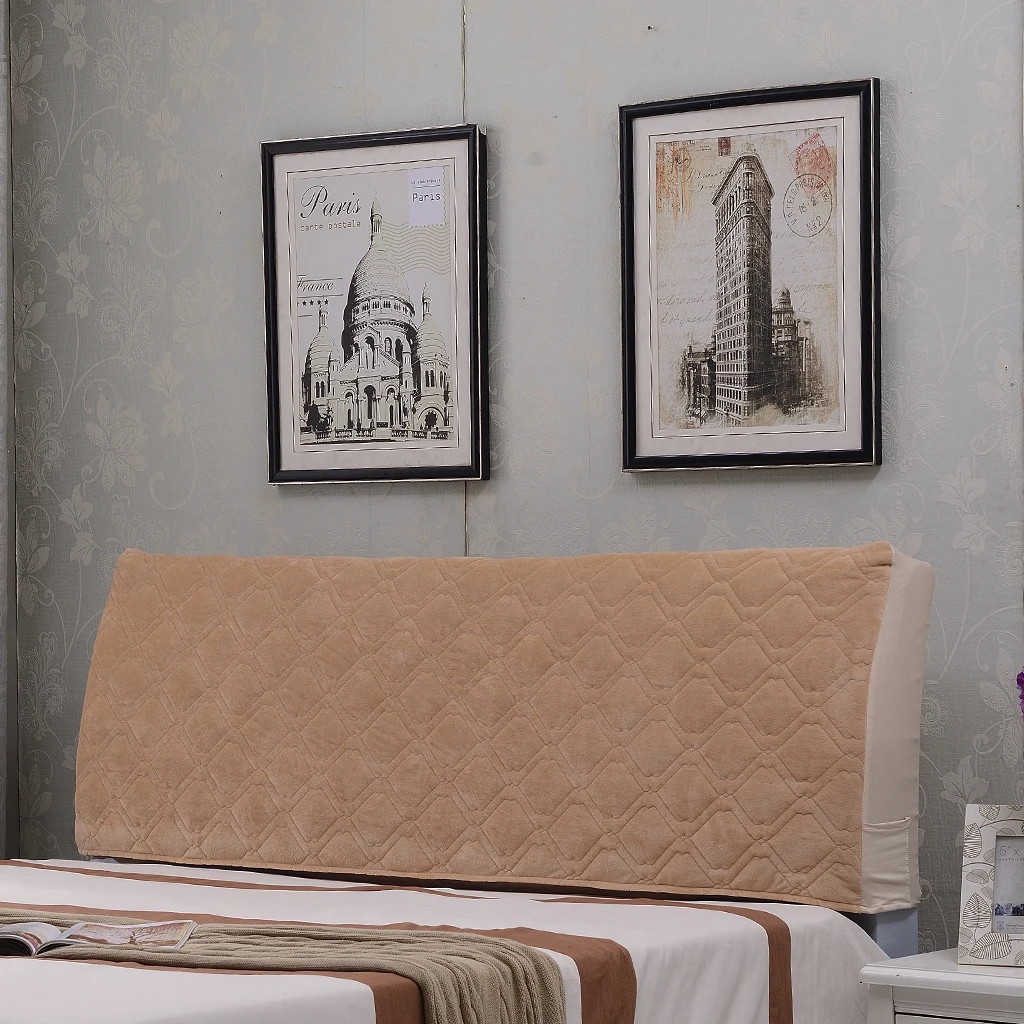 Thicken Stretch Bed Headboard Slipcover Protector Solid Color Dustproof Cover Bedside Bedroom Decorative Protectors
