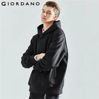 

Giordano Men Sweatshirts Fake 2 Piece Knitted Hoodies Loose Solid Long Sleeves Loose Casual Sudaderas Hombre 01020602