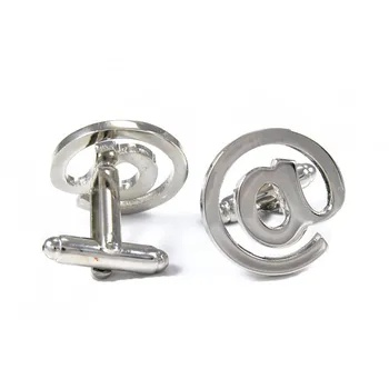 

Gemelolandia-Cufflinks arroba ii round shape, color steel