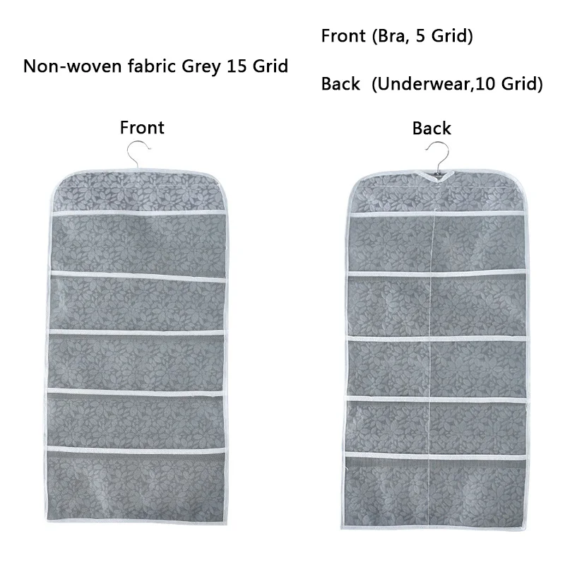 Non woven15 Grey 15/30 сетка для хранения гардероба сумка Оксфорд подвесные органайзеры для нижнего белья носки сумка для хранения бюстгальтеров за стеной двери - Цвет: Non woven15 Grey