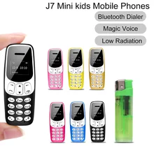 Mini crianças sim cartão telefones celulares bluetooth dialer fone de ouvido magia trocador voz rádio fm baixa radiação mp3 telefones celulares pk 7s + k8