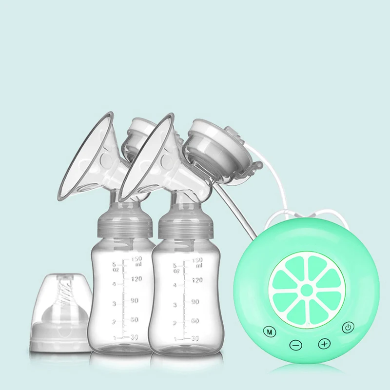 Double Electric Breast Pump USB Electric Breast Pump With Baby Milk Bottle Cold Heat Pad BPA free Powerful Pumps