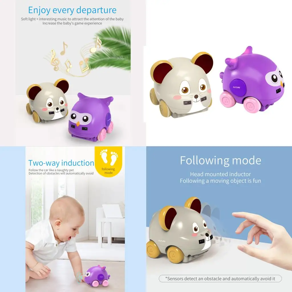 My First Cartoon RC Gesture Sensing Obstacle Avoidance Car Control Toy for Baby, Toddlers, Children