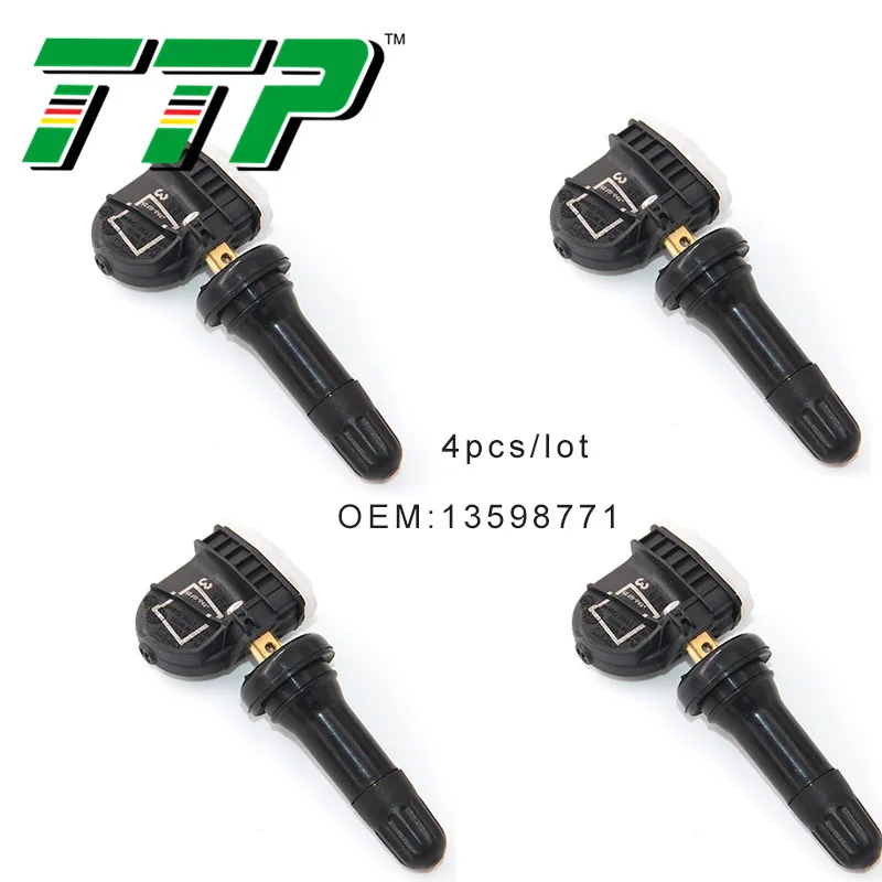 TTP 4 шт. 13598771 TPMS датчик давления в автомобильных шинах Система контроля клапанов для Chevrolet Silverado Suburban Tahoe траверс 315 МГц