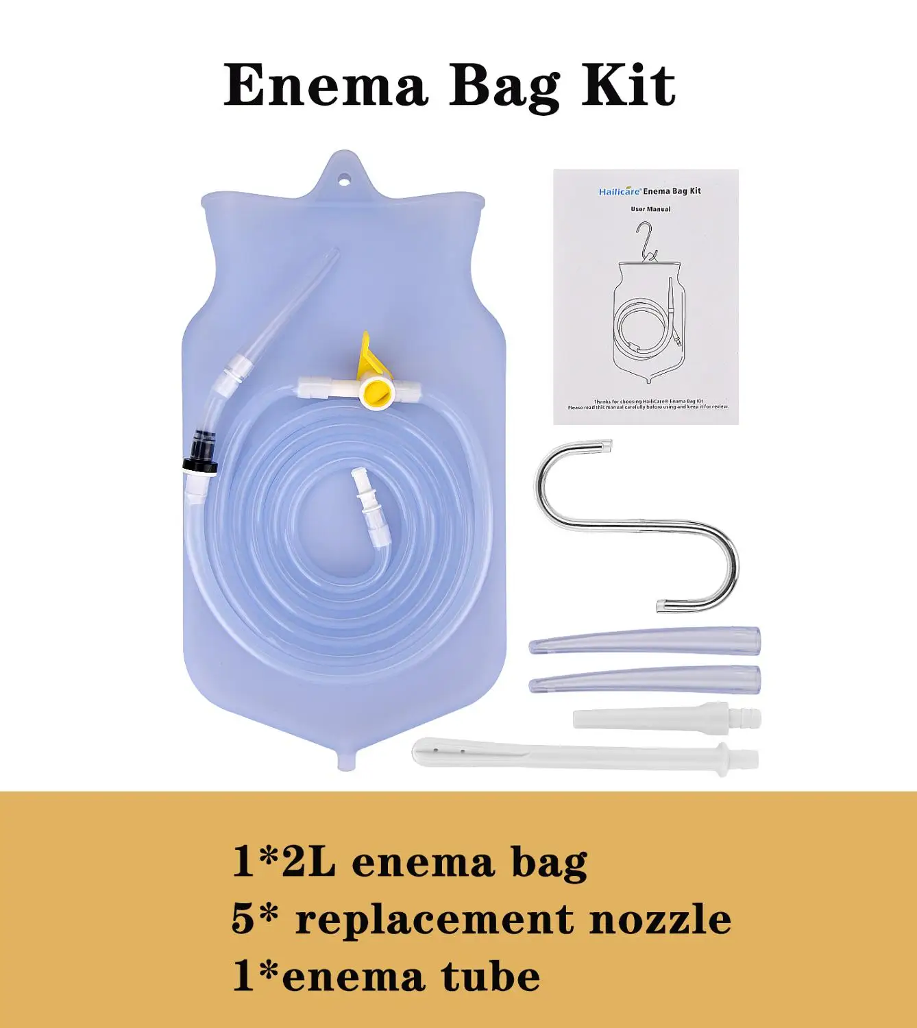 Enema bag set 2L Нетоксичная клизма набор ведер из нержавеющей стали для очищения толстой кишки многоразовые Медицинские силиконовые трубки для кофе детоксикации женской гигиены - Цвет: Enema bag set