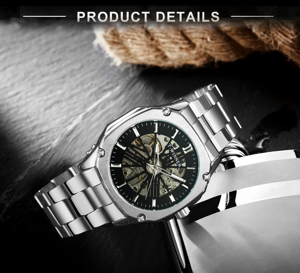 Часы скелетоны WINNER Мужские механические брендовые роскошные классические