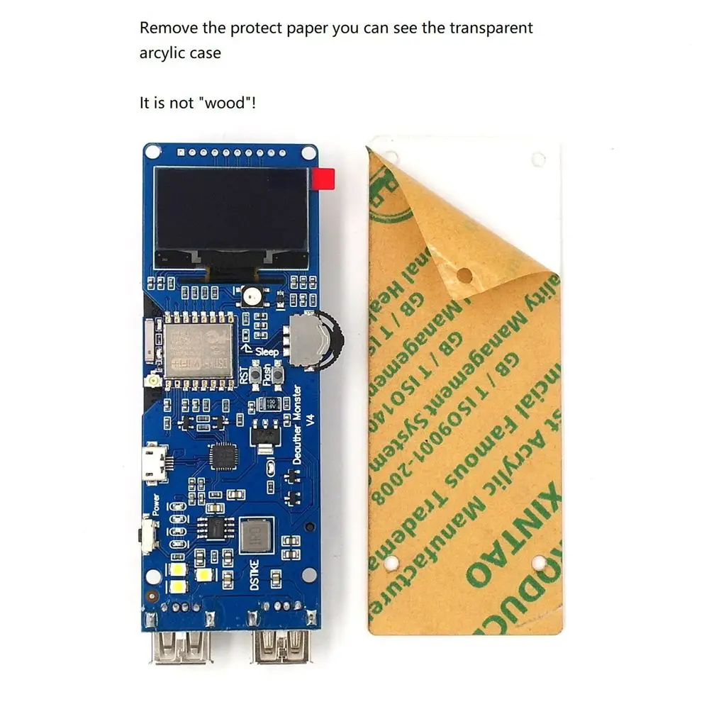 DSTIKE WiFi Deauther Mon ster V4 ESP8266 макетная плата обратная защита с антенной и корпусом 18650 power Bank 5V 2A