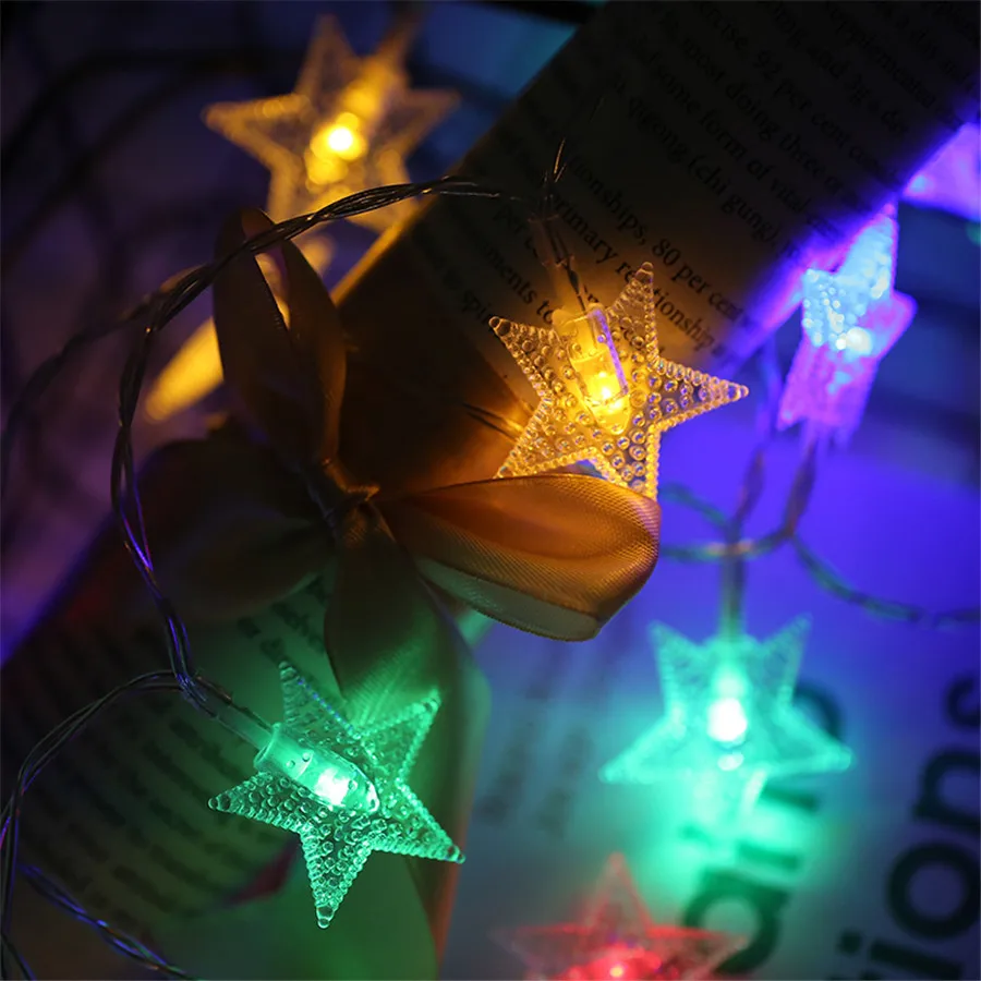 Thrisdar, 1,5 м, 3 м, 6 м, 10 м, светодиодный гирлянда со звездами, гирлянда, светильник на батарейках, для свадьбы, вечеринки, Мерцающая звезда, Рождественский Сказочный светильник