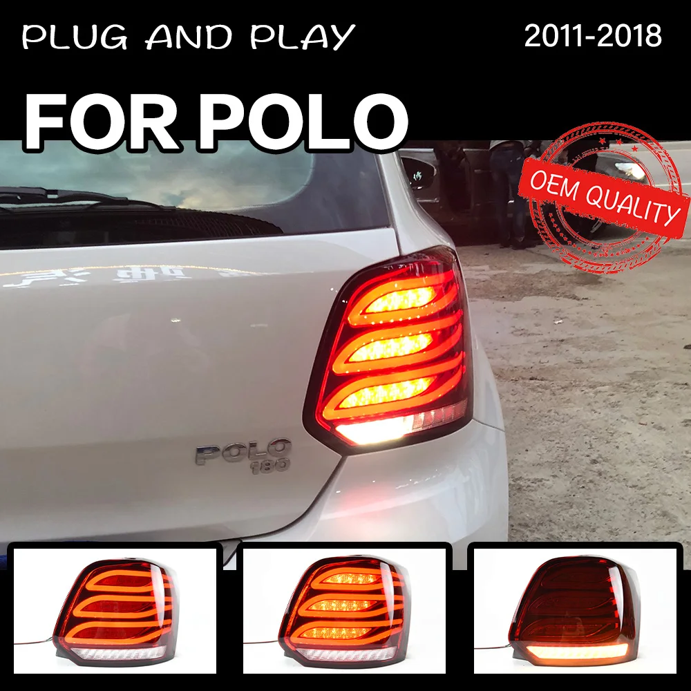Car Styling tail light for Volkswagen VW POLO 2011 2012-2018 taillights rear lamp LED Signal reversing parking lights