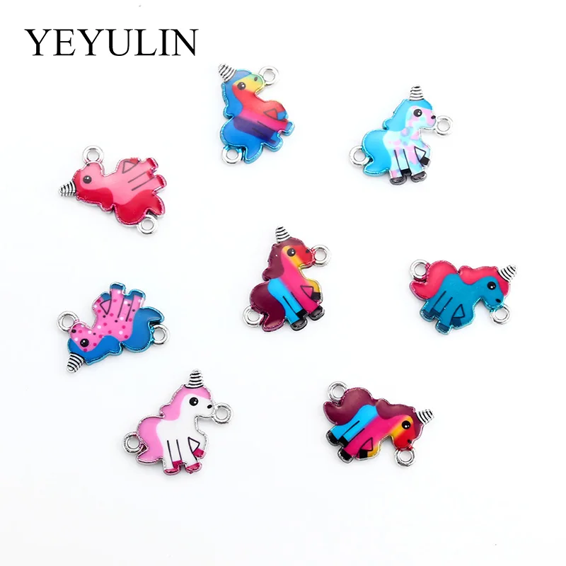 

10pcs Trendy Horse Enamel Connector Charms Lovely DIY Pendant Handmade Jewelry Making For Necklace Bracelet Accessories