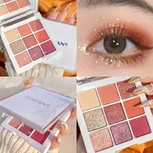9 Colors Rose NudeGlitter Eyeshadow Matte Shimmer Palette Eye Makeup Long Lasting EyeShadow Makeup Cosmetics