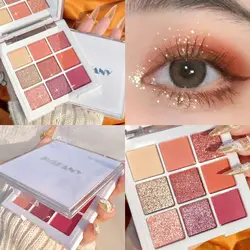 9 Colors Rose NudeGlitter Eyeshadow Matte Shimmer Palette Eye Makeup Long Lasting EyeShadow Makeup Cosmetics