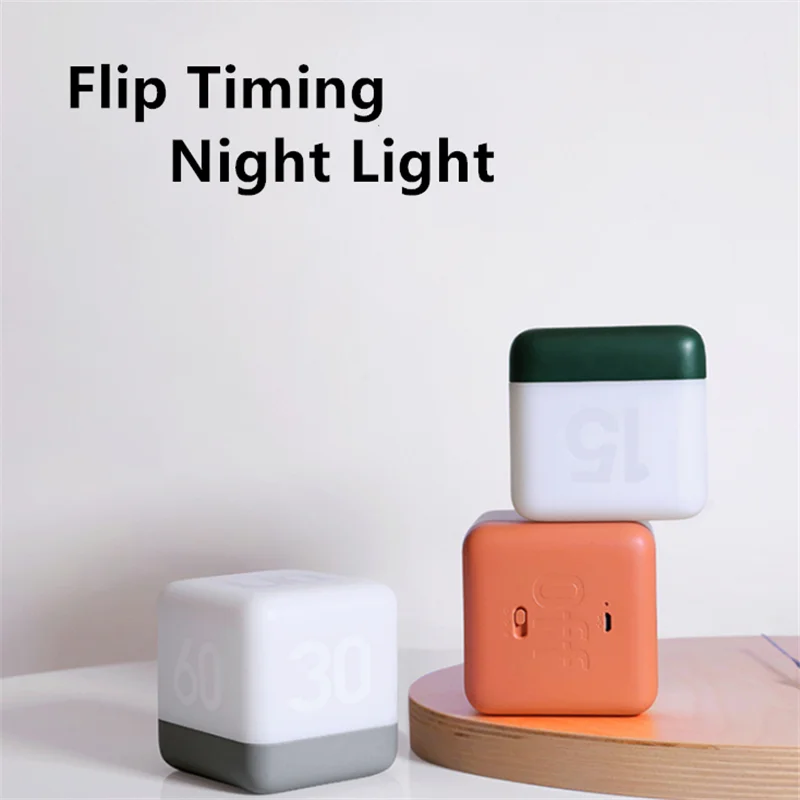 Flip Timing LED Night Light Creative USB Charging Desk Table Lampara Portable Energy Saving Bedroom Sleeping Lamp Home Decor | Освещение