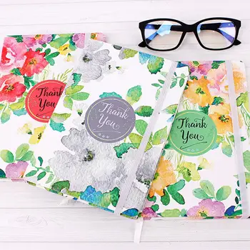 

Adeeing Exquisite Notebook with Floral Plants Printing Cover for Students Writing Random style d18