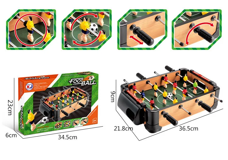 Large Size Wood Indoor Soccer Table 6 Bar Football Table Double Battle Desktop Board Game Children Sports Toy 9