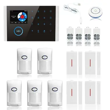 

CS108 Wireless WIFI GSM GPRS Smart Alarm System APP Remote Control RFID Card Home Security Kit with Colorful Screen SOS Button