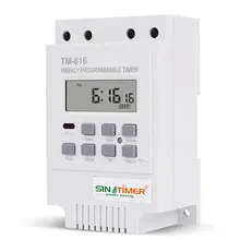 SINOTIMER TM616W-2 30A 220 в электронный Еженедельный программируемый цифровой таймер реле времени таймер управления на din-рейку крепление