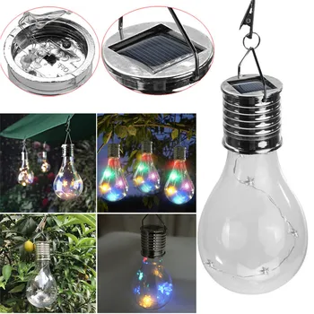 

1.2V Solar Panels LED Waterproof Solar Light Bulb Rotatable Outdoor Garden Lamp Camping Hanging Stars Light Lamp Bulb Decoration