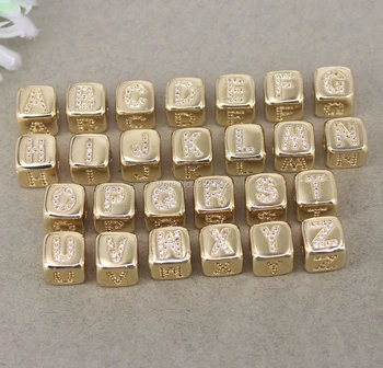 

10pcs 8x8mm CZ Letter Beads,Cube Beads,Zircon Letter beads,Micro Pave Cube Letter Beads For Making Jewelry