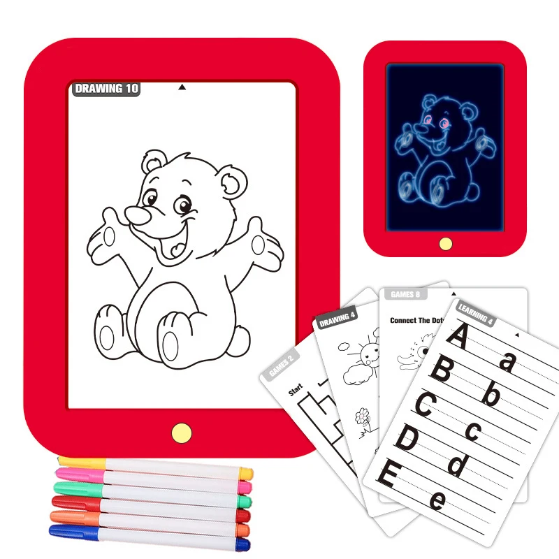 Tablero de dibujo de chico mágico para niños, placa pintada a mano, coloridos y luminosos, tablero electrónico de escritura, pintura de grafiti