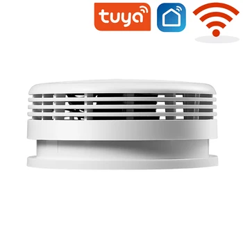 

Tuya WIFI Smoke Detector Fire Protection Alarm Sensor Independent Wireless Battery Operated Smart Life Push Alert Home Security