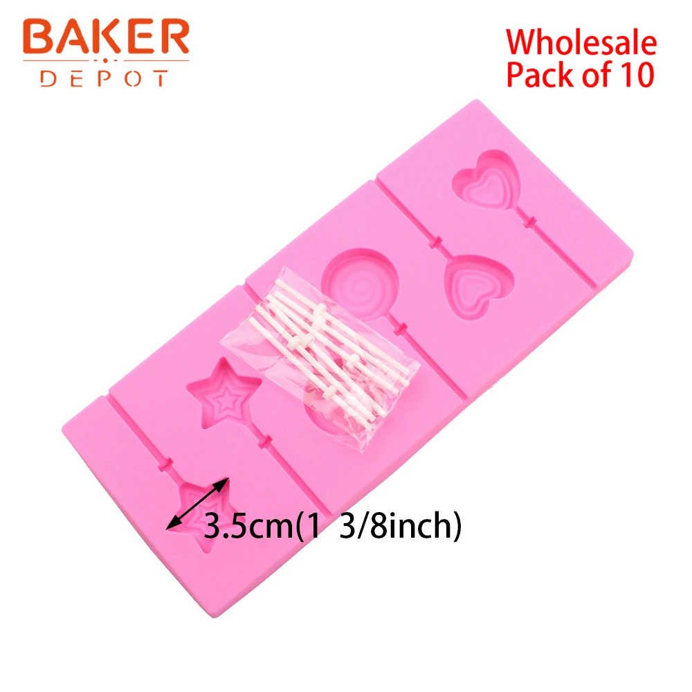 BAKER DEPOT оптом силиконовые формы для леденцы Конфеты Шоколад круглый клейкий бисквит форма цветок Торт Украшение Инструмент Упаковка из 10 - Цвет: CDY-254-10