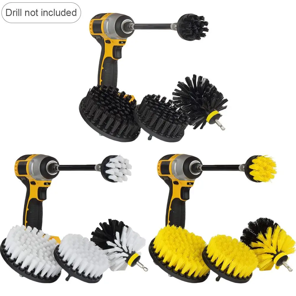 

5 PCS Drill Brush Scrub Kit Set Motorcycle Accessories with Extension Rod for Car Cleaning Hull Deck Fiberglass Boat Seats Vinyl