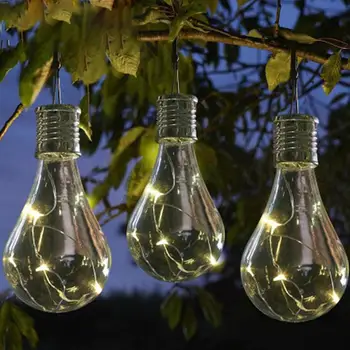 

Outdoor Solar Powered Waterproof Colorful LED Light Bulb Hanging Pendant Lamp