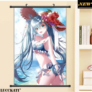 

Vocaloid Hatsune Miku see through swimsuits bikini breasts sexy loli cameltoe cartoon anime wall scroll poster canvas painting
